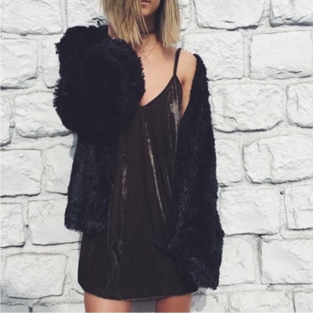 NWT Seek The Label Sage Green Velvet Slip Dress